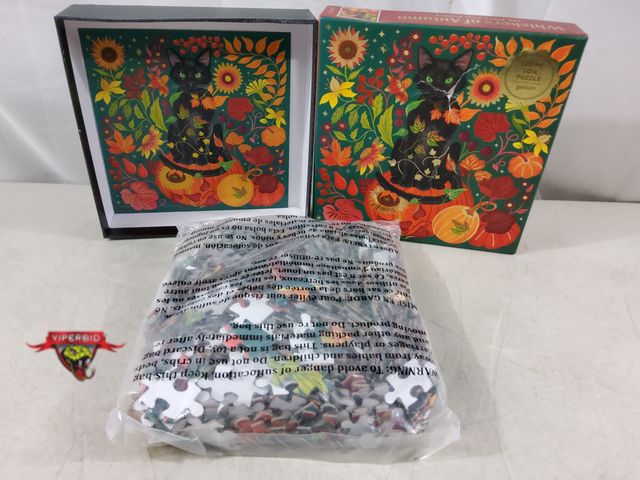 Lot 7-135592 - New - Damaged box. Galison Whiskers of Autumn 500-Piece foil puzzle.