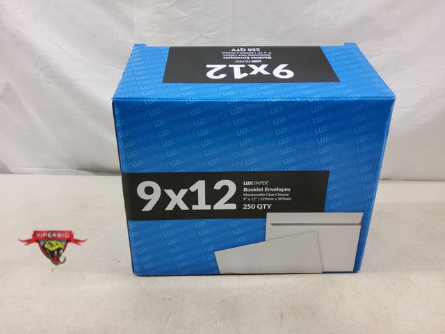 Lot 7-130976 - (250) Luxpaper Booklet Envelopes with Moistenable Glue Closure (9"x 12")