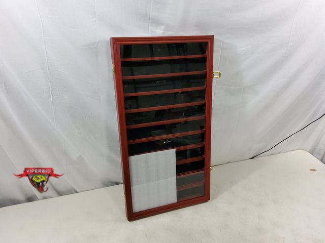 Lot 7-131205 - Military Challenge Coin Display Case Poker Chips Holder Wall Cabinet Rack 29-3/4"  X 16".