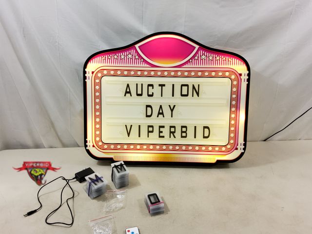 Lot 7-131823 - Retail value $184! LED Bottle Service Sign with remote. Rechargeable battery.  Customizable- alphanu...