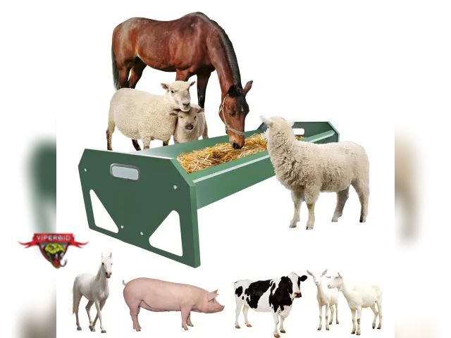 Lot 7-130385 - Stainless steel livestock feeder. 45" X 19" X 11"H.