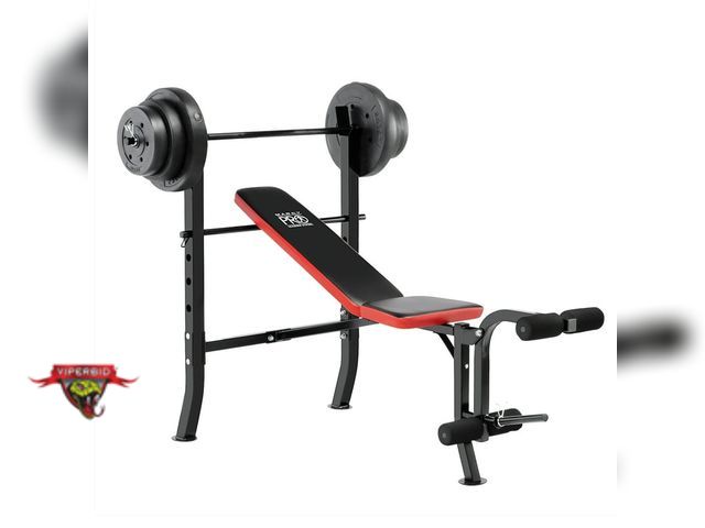 Lot 7-131814 - Retail value $245! Looks like new! Marcy Pro Training Systems standard bench with 100 lb. Vinyl weig...