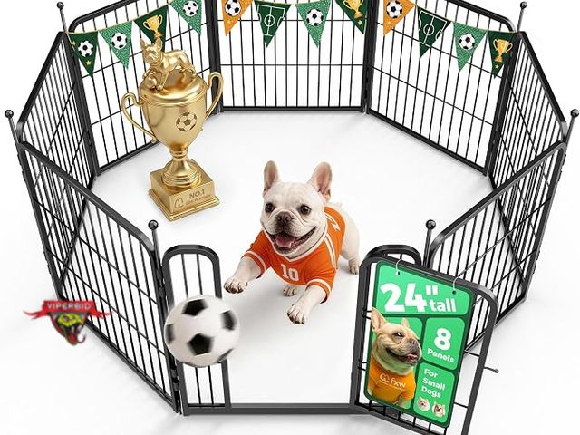 Lot 7-133340 - Rollick 8-Panel metal pet playpen. 24"H.