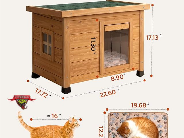 Lot 7-132569 - Looks new! Agitree wooden pet house. 22.6"L x 17.72"W x 17.13"H