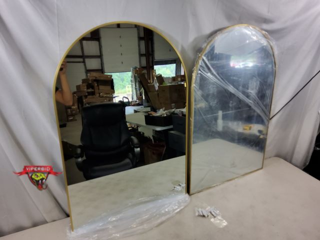 Lot 7-134531 - Set of 2 - 36" X 24" Framed arch mirrors.
