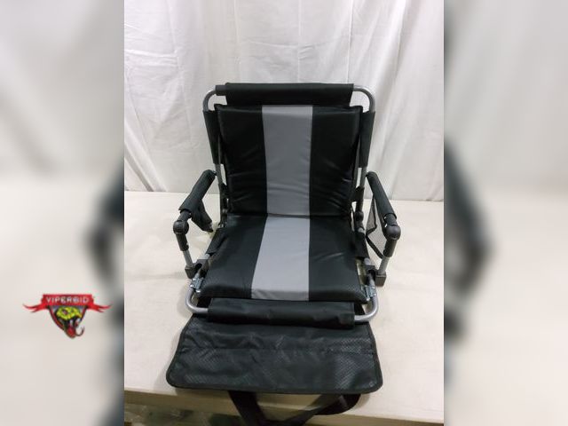 Lot 7-123326 - Alpha Camp stadium chair with armrests and bleacher clips.