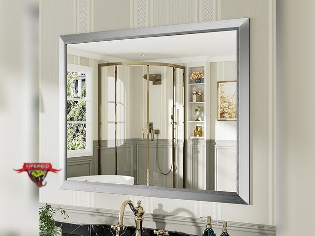 Lot 7-130015 - Retail value $143! Briivue 40" X 32"  Brushed Silver Mirror.