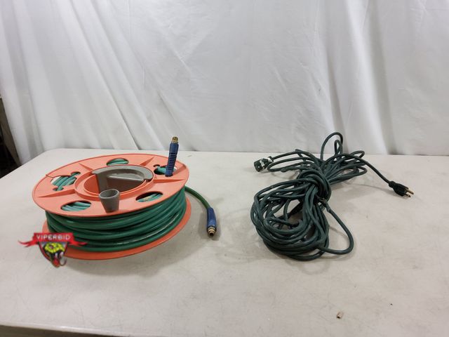 Lot 7-134647 - (50ft) Extension Cord and (100ft) Air Hose. *Damage to Extension Cord*