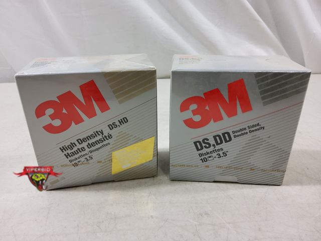 Lot 7-132635 - New! Box of 10 - 3M double sided/double density 3.5" Floppy Disks (#12042) and a Box of 10 - 3M High...