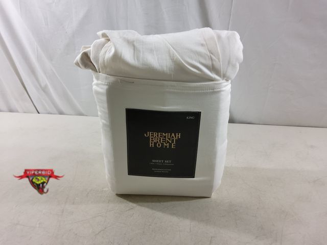 Lot 7-135646 - Jeremiah Brent Home king size sheet set. Prewashed cotton, sateen weave.