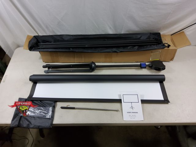 Lot 7-134431 - Portable 80" Projector screen with tripod stand. 16:9.