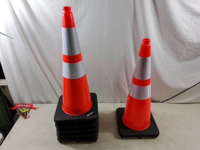 Lot 7-134900 - (6) Battife Traffic Cones. (28"T x 12W x 12"D)