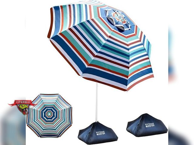 Lot 7-134771 - Outdoor master 7.2 Ft. Beach umbrella.