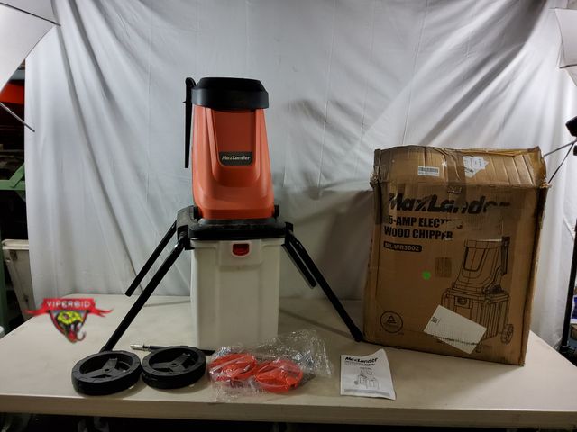 Lot 7-133889 - MaxLander 15-Amp electric wood chipper. Used. Model ML-WR3002. Tested to power on.