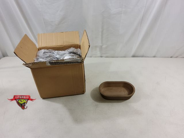 Lot 7-123337 - New! Pack of 10 - Rustic 8-1/2" wooden dough bowls / decorative bowls.