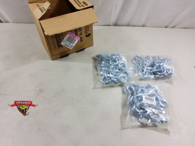 Lot 7-123434 - New! (3) Bags of 20 - Grainger eye bolts. #1WBR3C. 4"L.