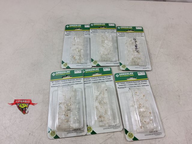 Lot 7-133053 - New! (6) Boxes of 50 - Greenlee RJ11 handset modular plugs.