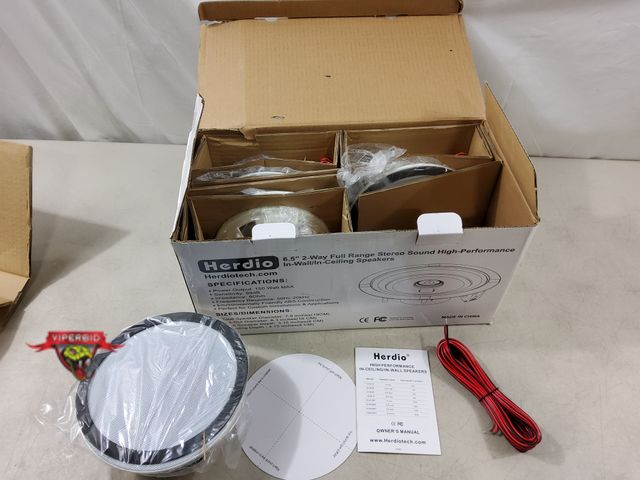 Lot 7-131508 - Set of 4 - Herdio 6.5" 2-Way full range stereo sound high-performance in-wall / In-ceiling speakers....