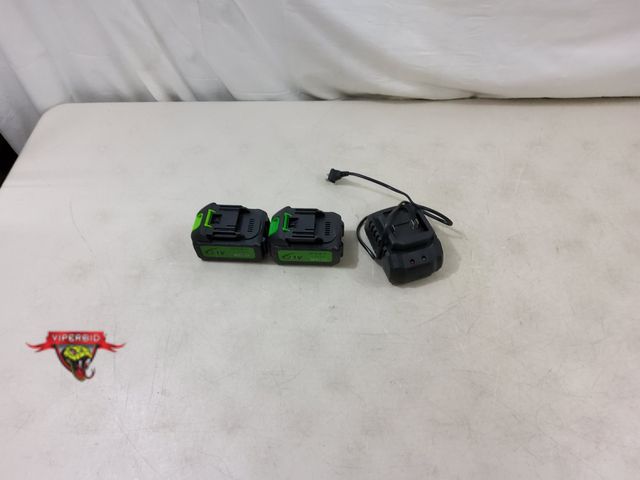 Lot 7-130609 - (2) 21V Lithium ion batteries with chargers.