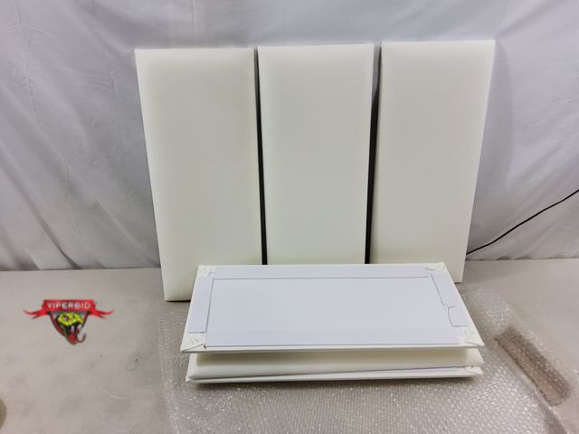 Lot 7-130206 - (6) Panel upholstered adhesive back headboard. Each panel is  9-3/4" X 23-1/2".