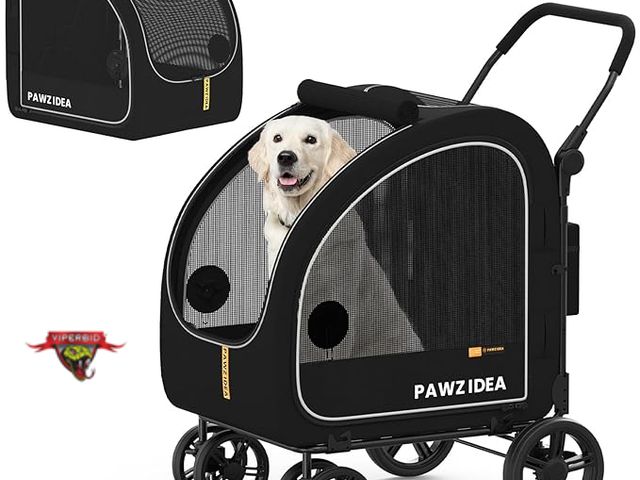 Lot 7-133256 - Retail value $209! PAWZIDEA 3-in-1 Dog Stroller for Large Dogs with Detachable Carrier up to 100lbs.