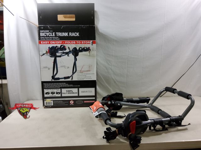 Lot 7-132858 - Bell Cantilever 200 bicycle trunk rack. Carrries up to 2 bikes. Easy on/off - folds to store.