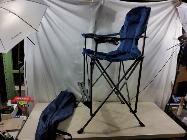 Lot 7-130925 - Retail value $139! RMS Extra Tall Bar Height Director Chair with Carrying Bag. 32"D x 34"W x 54"H