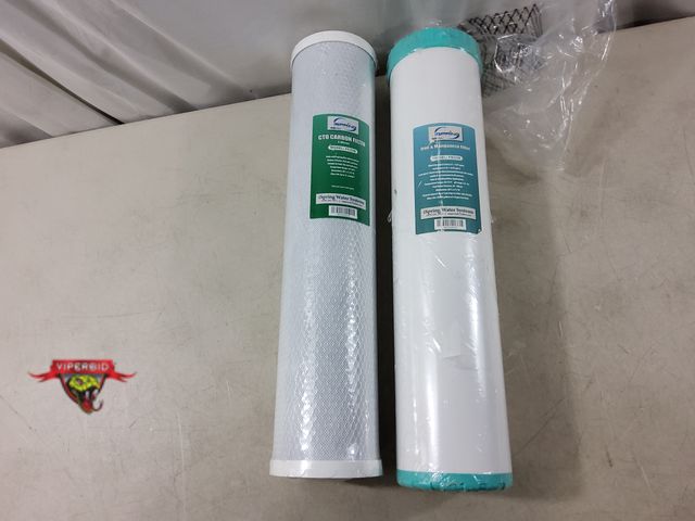 Lot 7-135856 - New! (2) Ispring filters. Includes FC25B CTO Carbon filter and FM25B  Iron &amp; manganese filter.