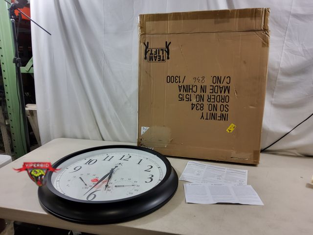 Lot 7-134532 - Infinity Instruments 24" Battery operated wall clock. Requires (1) AA battery.