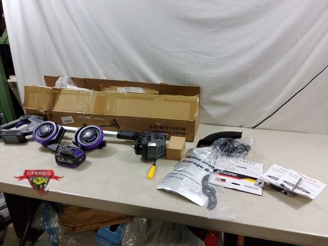 Lot 7-133387 - Cordless Weed Wacker,Includes Battery. Model #: JLM-21D. Tested and Works.