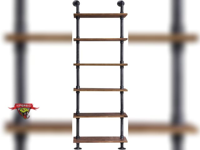 Lot 7-130782 - Retail value $149! Diwhy Industrial Pipe Shelves Rustic Modern. 8.66"D x 24.41"W x 78.74"H.