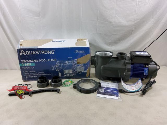 Lot 7-134375 - AquaStrong 1 hp swimming pool pump. Model PSP100T-LV. Unable to test.