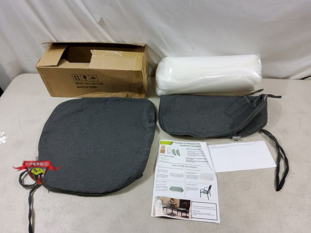 Lot 7-133181 - (2) Indoor/Outdoor Chair Cushions, "U" Shaped. 17" x 16"