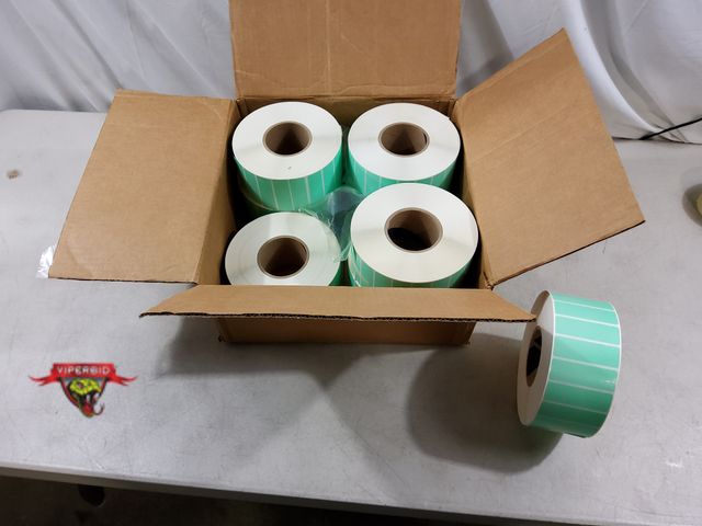 Lot 7-132825 - New! (8) Rolls of DataMX TL-13P-GR 3" X 1" thermal labels. 5,500 per roll.