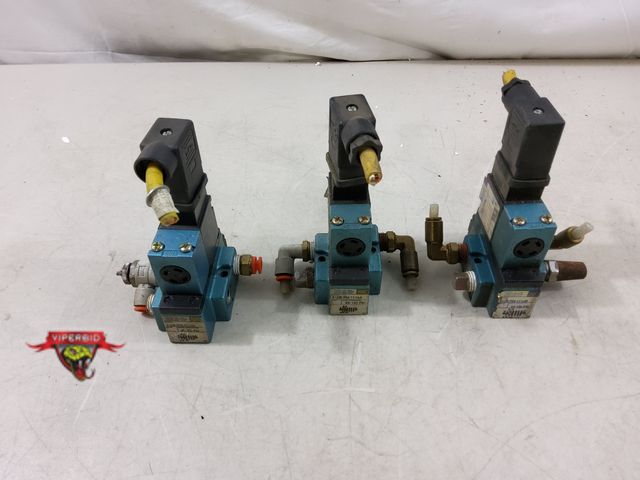 Lot 7-130537 - (3) Mac valve assemblies. 912B-PM-111JM / PME-111JM. 25-50 PSI.