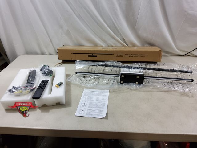 Lot 7-132502 - (2) 28.25" Battery Powered Wall Sconces. Rechargeable Batteriers and Wireless Remote. (28-1/4"L x 2-...