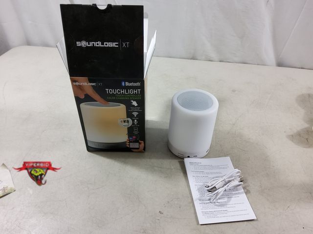 Lot 7-133721 - New! SoundLogic XT Bluetooth touchlight. Touch controlled color changing speaker. 5"H.