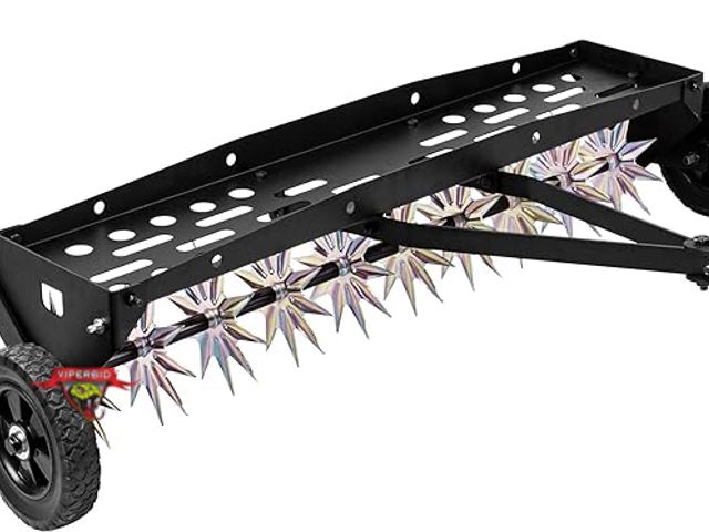 Lot 7-133979 - New! Suchtale 40-Inch Tow Behind Spike Aerator with Galvanized Steel Tines,
