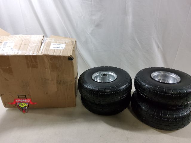 Lot 7-133788 - Set of 4 - Flat free tires. 4.10 / 3.50-4.