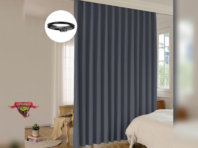 Lot 7-123437 - LuminBarrier Room Divider Curtain Sets with Bendable Ceiling Track. 100"W X 84"L Curtain.