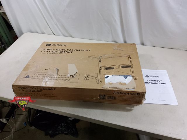 Lot 7-134884 - Eureka Mobile Height Adjustable CPU Cart. (25.2"W x 13.8"D x 23.25" - 33.3"T)