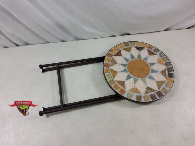 Lot 7-132835 - Folding decorative table. 14" Dia. X 22"H.
