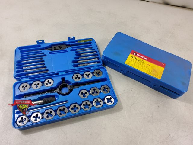 Lot 7-130091 - Looks like new! (2) GreatNeck 40-Piece tap &amp; die sets with cases.  Metric and SAE.