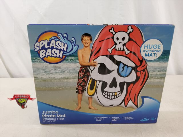 Lot 7-134700 - Splash Bash jumbo pirate mat inflatable float. 59" X 41" X 5.5".