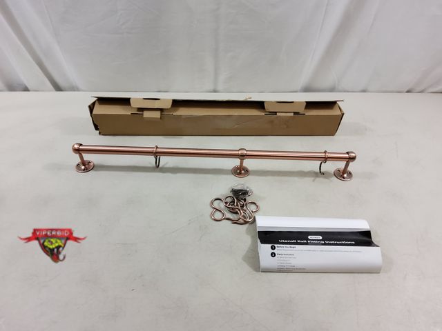Lot 7-123404 - Rothley 2 ft. Wall mounted utensil rail with 8 hooks.