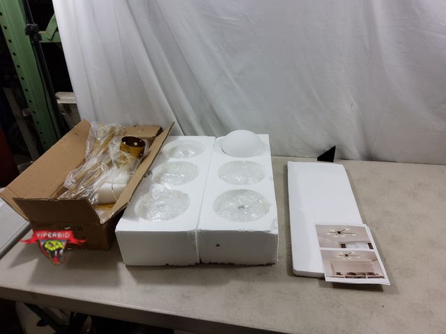 Lot 7-134210 - 6-Light Sputnik modern ceiling fixture with glass shades.