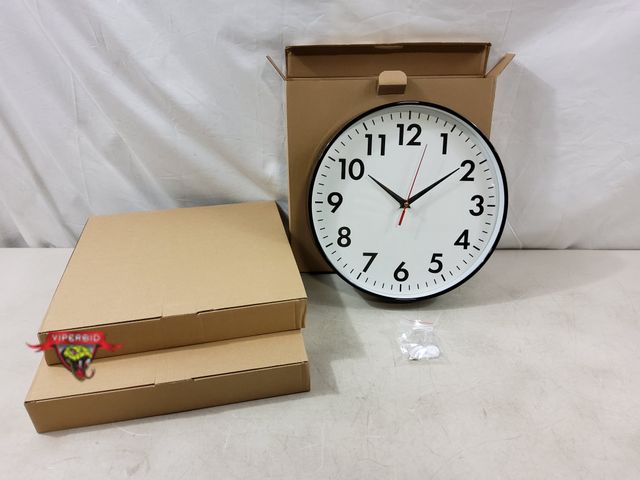 Lot 7-131502 - (3) Battery operated wall clocks. 11-3/8" Dia. Requires (1) AA Battery.