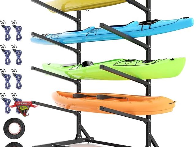 Lot 7-135060 - Retail $180! (4) Shelf Metal Canoe Rack Stand. (36"D x 46"W x 81"T)