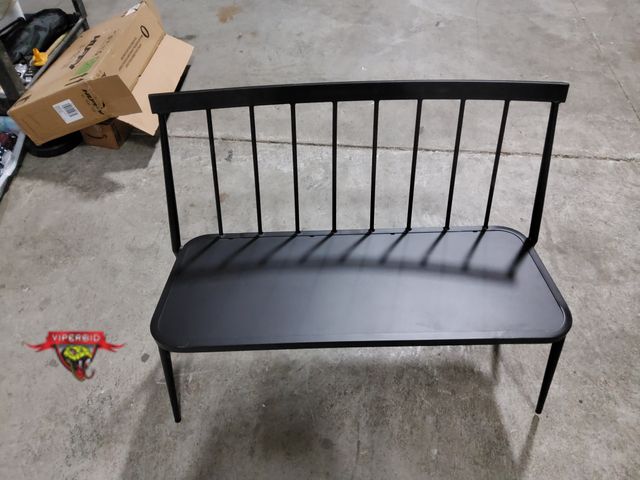 Lot 7-132925 - Lightweight metal bench. 44-1/4"W X 34"H. 16-3/4" seat height.