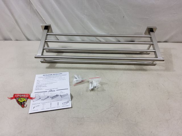 Lot 7-133386 - Alise 24" Towel Rack Shelf with Double Towel Bars.